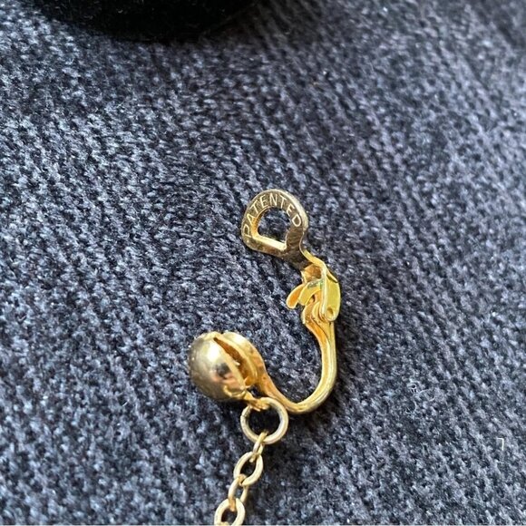 Patented Black Cat Vintage Dangle Earrings - Picture 3 of 8